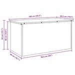 vidaXL Boîte de Rangement Extérieure Noir 100 x 50 5 x 50 cm Acier