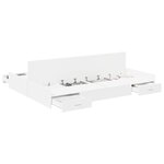 vidaXL Cadre de lit avec rangement avec tête de lit Blanc 150 x 200 cm