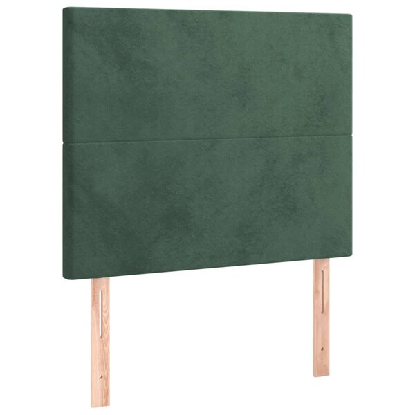 vidaXL Têtes de lit 2 Pièces Vert foncé 100x5x78/88 cm Velours