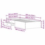 vidaXL Lit Noir Chêne 100x200 cm Bois d'ingénierie