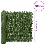 vidaXL Écran de balcon avec feuilles vert foncé 200x75 cm