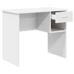 vidaXL Bureau avec tiroir Blanc 90 x 49.5 x 75 cm Bois d'ingénierie