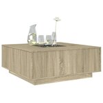 vidaXL Table basse avec LED infini chêne sonoma 100x100x40 cm