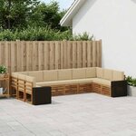 vidaXL Ensemble de canapés d'extérieur 10 pc Naturel et Beige