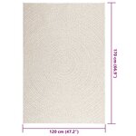 vidaXL Tapis ZIZUR crème 120x170 cm aspect de jute intérieur extérieur