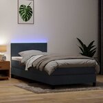 vidaXL Sommier à lattes de lit et matelas et LED gris foncé 80x210 cm velours