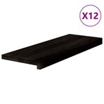 vidaXL Marches d'escalier 12 Pièces marron foncé 70x30x2 cm chêne massif