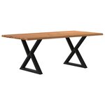 vidaXL Table à manger avec bord vivant 200x100x74 cm bois massif chêne