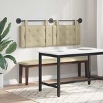 vidaXL Tête de lit suspendue Avec lumière LED Crème Simili cuir