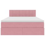 vidaXL Lit avec rangement et LED Rose 140 x 190 cm Velours