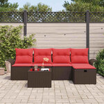 vidaXL Ensemble de canapé de jardin avec coussin 6 Pièces Poly rotin