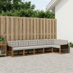 vidaXL Ensemble de canapés d'extérieur 6 pc Naturel et gris clair