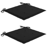 vidaXL Chaises de jardin avec coussins lot de 2 Teck solide et acier