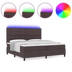 vidaXL Lit à ressorts avec matelas Marron foncé 200 x 200 cm tissu