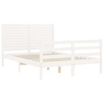 vidaXL Cadre de lit sans matelas blanc bois massif