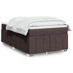 vidaXL Sommier à lattes de lit et matelas marron foncé 120x190cm tissu