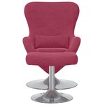 vidaXL Chaise Œuf avec Pouf Rouge bordeaux 63 x 73 x 90 cm Velours