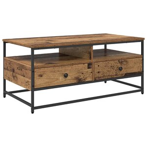 vidaXL Table basse Bois Ancien 100 x 51 x 45 cm Bois d'ingénierie