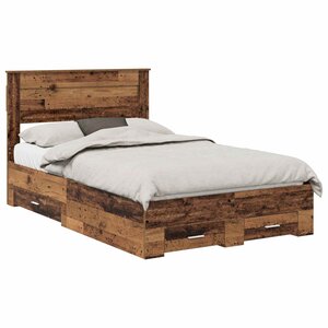 vidaXL Cadre de lit Bois ancien 120 x 190 cm Bois d'ingénierie