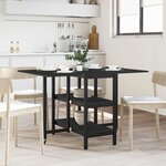vidaXL Table à dîner 122 x 80 x 76 5 cm Bois d'ingénierie Chêne noir
