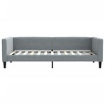 vidaXL Lit de jour avec gigogne et tiroirs gris clair 90x200 cm tissu