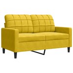 vidaXL Canapé à 2 places Jaune 120 cm Velours