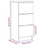 vidaXL Buffet chêne artisanal 30x30x70 cm bois d'ingénierie