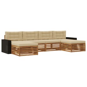 vidaXL Ensemble de canapés d'extérieur 6 pc Bois d'Acacia Massif