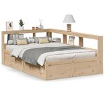 vidaXL Lit bibliothèque sans matelas 120x190 cm bois de pin massif