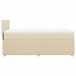 vidaXL Sommier à lattes de lit avec matelas Crème 90x200 cm Tissu