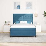 vidaXL Lit à ressorts avec matelas Bleu foncé 140 x 200 cm tissu