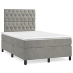 vidaXL Sommier à lattes de lit et matelas gris clair 120x190cm velours