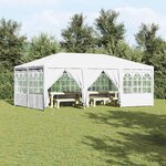 vidaXL Tente de fête Blanc 600 x 400 x 266 cm Polyester  Acier