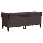vidaXL Canapé Chesterfield 2 places marron foncé tissu