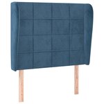 vidaXL Tête de lit avec oreilles Bleu foncé 93x23x118/128 cm Velours