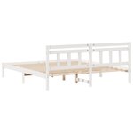 vidaXL Cadre de lit avec tête de lit Blanc Bois massif en pin