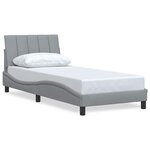 vidaXL Cadre de lit sans matelas Hanko gris clair 90x190 cm tissu