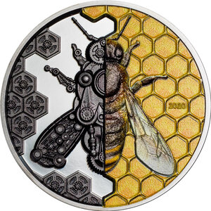 Monnaie MECHANICAL BEE Clockwork Evolution 3 Oz Argent 2000 Togrog Mongolia 2020