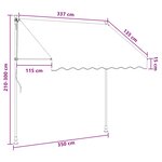 vidaXL Auvent rétractable manuel Beige 350 cm