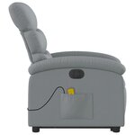 vidaXL Fauteuil inclinable de massage électrique Gris clair Tissu