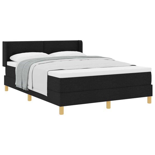 vidaXL Lit à ressorts avec matelas Noir 200 x 140 cm Polyester