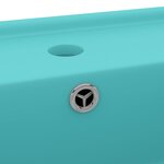 vidaXL Lavabo carré à trop-plein Vert clair mat 41x41 cm Céramique