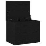 Coffre de rangement vidaXL avec couvercle en chêne noir 60x42x46 cm en bois semi-massif