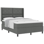 vidaXL Lit à ressorts avec matelas Gris foncé 200 x 160 cm tissu