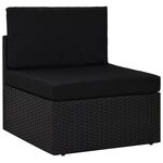 vidaXL Salon de jardin 9 Pièces avec coussins Noir Résine tressée