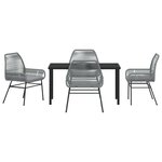 vidaXL Ensemble de salle à manger de jardin 5 pièces avec coussins gris en poly rotin