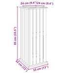 vidaXL Jardinier avec doublure 33 x 33 x 85 cm  en pin imprégné.