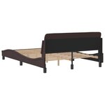 vidaXL Cadre de lit Dover marron foncé 140x190 cm tissu