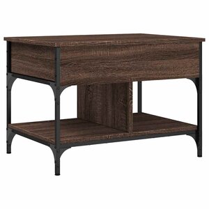vidaXL Table basse chêne marron 70x50x50 cm bois d'ingénierie et métal