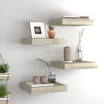 vidaXL Étagères murales flottantes 4 Pièces chêne 23x23 5x3 8 cm MDF